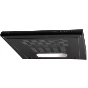 Įmontuojamas gartraukis AMICA OSC6212B, 600 mm, maksimalus ištraukimas 163 m³/h, aliumininis riebalų filtras, LED, 3 greičiai