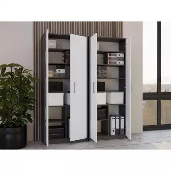 OLIV 2D CLOSED SHELVING UNIT, ANTHRACITE/Balta SET