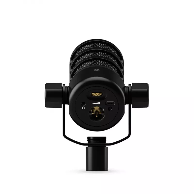 Studijinis mikrofonas RØDE PodMic USB – kardioidinis XLR/USB, 24 bitai / 48 kHz, USB-C, ausinių išvestis, sukamasis garsumo reguliatorius, juodas