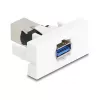Keystone modulis DELOCK 90910 — plokščia USB A jungtis, balta, 45×22,5×42,6 mm