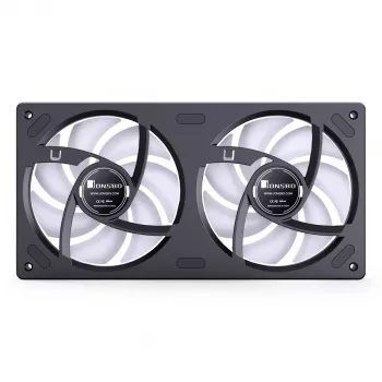 Jonsbo ZB-240BR 120 mm atvirkštinės mentės ARGB PWM 2 vnt. komplektas korpuso ventiliatoriai - juodi