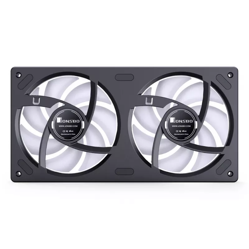 Jonsbo ZB-240BR 120 mm atvirkštinės mentės ARGB PWM 2 vnt. komplektas korpuso ventiliatoriai - juodi