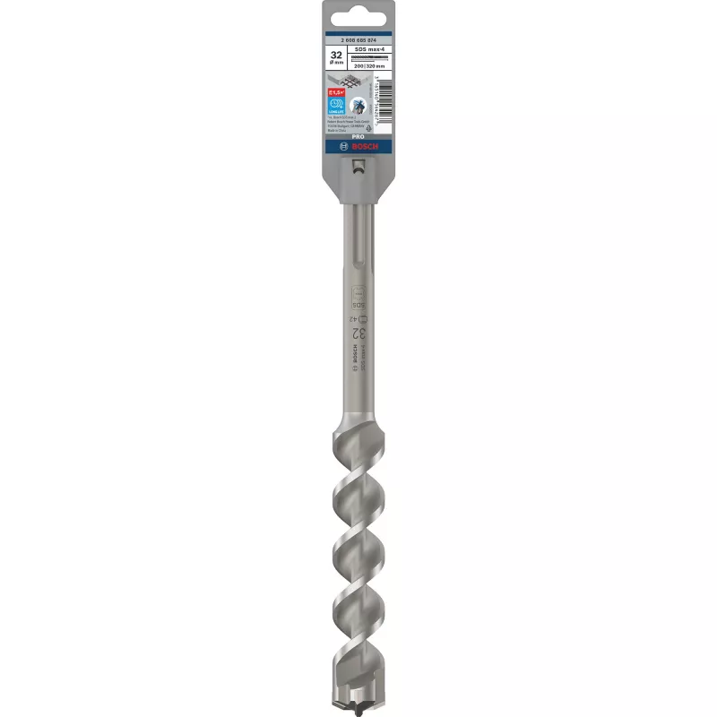 Bosch Accessories SDS max-4 grąžtas plaktukiniam gręžimui, 32x200x320mm 2608685874, 32 mm, SDS-Max, 1 vnt.