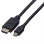 ROLINE vaizdo / garso kabelis Mini DisplayPort (vyriškas) – HDMI (vyriškas) 3 m, ekranuotas, juodas (11.04.5792)