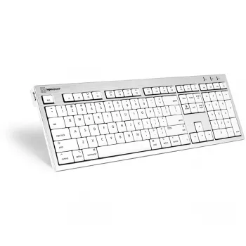 Klaviatūra Logickeyboard SKB-CWMU-UK Office USB QWERTY JK anglų kalba sidabrinė balta