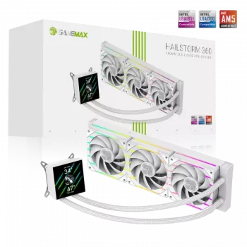 Gamemax HAILSTORM 360 LCD | Baltas | Skystas aušintuvas CPU