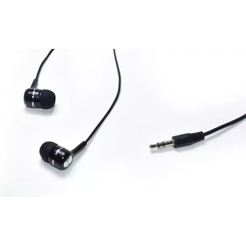 Laidinės ausinės VAKOSS LT-437EX, į ausį, 3,5 mm, 1 m, 32 Ω, 20–20000 Hz, uždaros, juodos