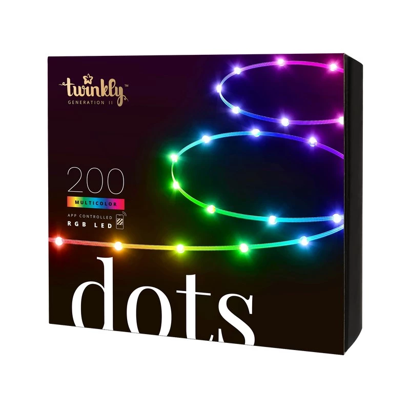 LED girlianda Twinkly TWD200STP-TEU įvairiaspalvė vidaus juostelė, 5 cm tarpai, IP20, skaidrus kabelis