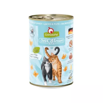 GRANATAPET DeliCATessen Lašiša ir kalakutas – šlapias kačių ėdalas – 400g