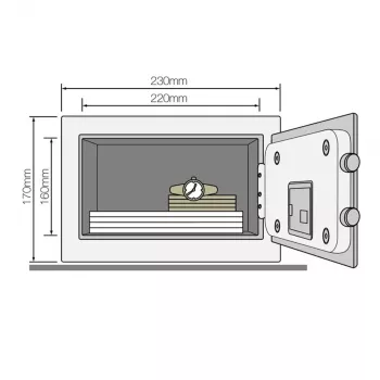 Yale YSV/170/DB2/P Laisvai pastatomas seifas 3,8 l Plieninis Rožinis
