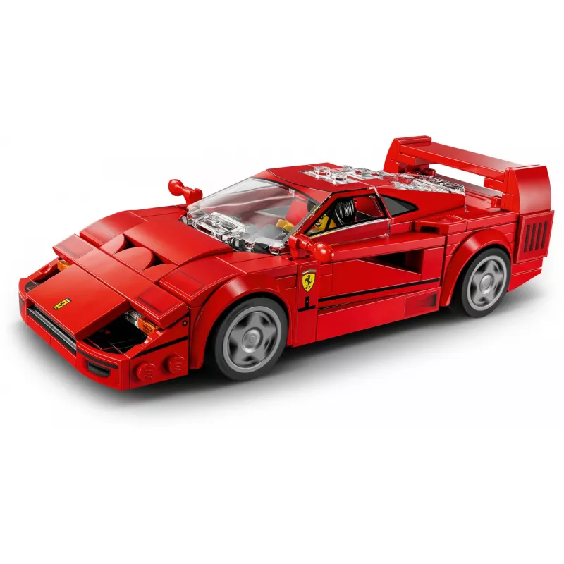 LEGO Speed Champions Ferrari F40 Supercar statomas modelis su vairuotojo minifigūrėle, 9+ metų vaikams