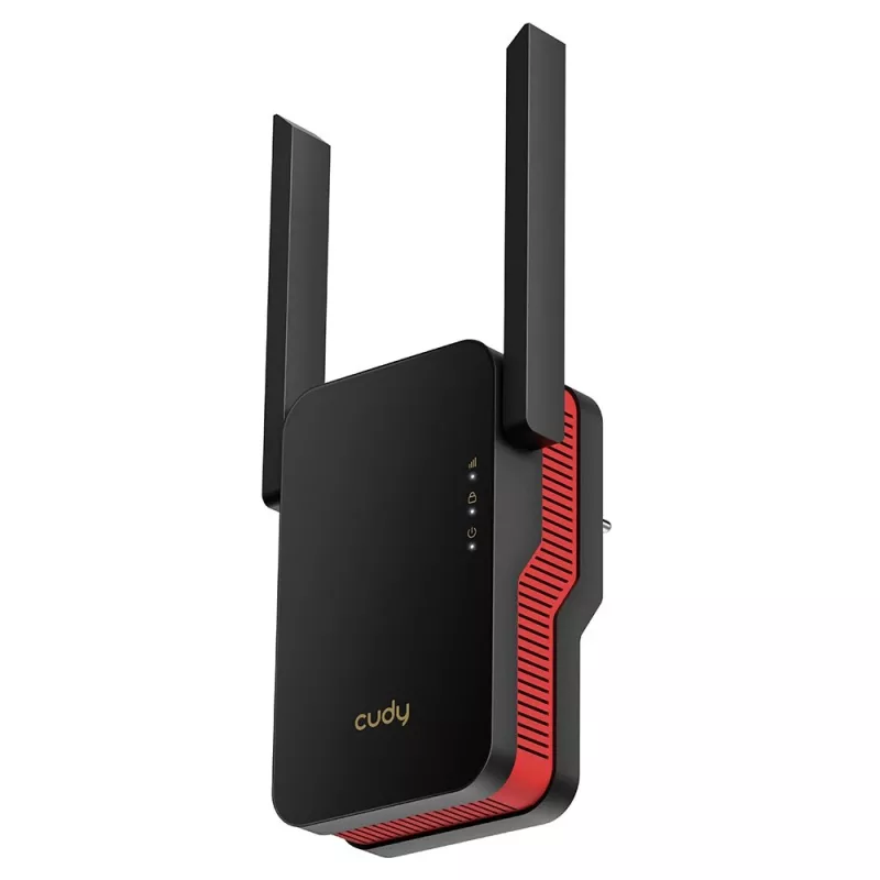 Wi-Fi signalo stiprintuvas Cudy RE3000 2400–5000 MHz, 802.11ax/ac/n/g/b/a, Ethernet 100 Mbps, išorinė antena, juoda/raudona