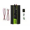 Automobilinis keitiklis Green Cell INV21 6000 W, 24V DC į 230V AC, 2x USB PD, aktyvus aušinimas, nuimamos DC jungtys, juodas