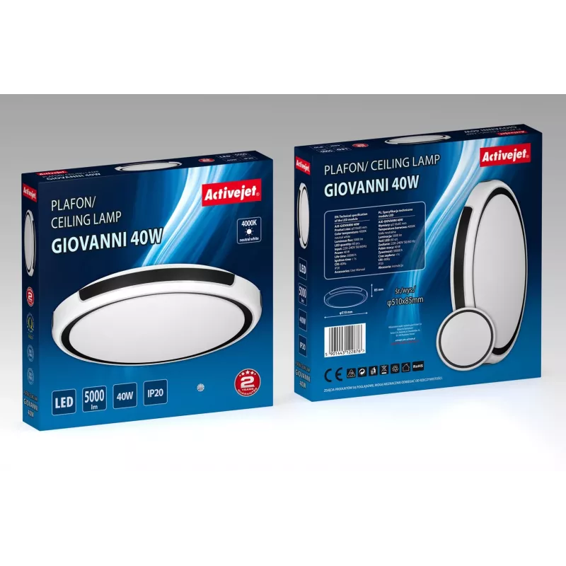 Activejet AJE-GIOVANNI LED lubų šviestuvas 40W