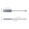 USB šakotuvas Aukey CB-H36 — 4 prievadai USB 3.2 Gen 1 Type-A, pagrindinis USB 2.0, 5000 Mbit/s, aliuminis sidabrinis