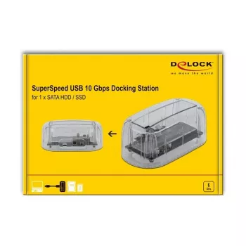 Dokavimo stotelė HDD/SSD DeLOCK 64089 Skaidri 2.5/3.5 colio