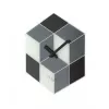 NeXtime 8171 Cubic sieninis laikrodis, 43,5x37 cm, juoda/balta/pilka