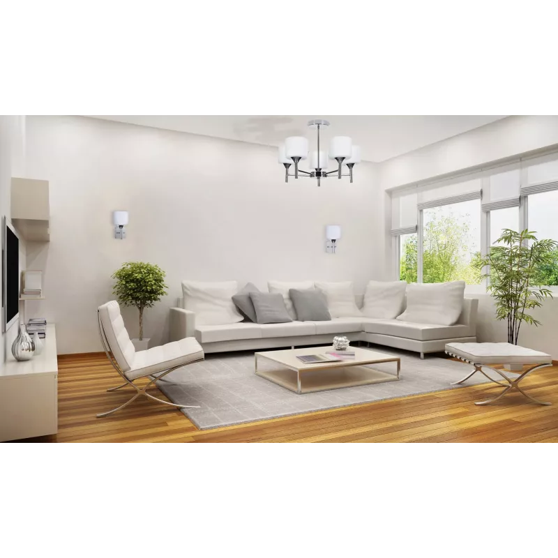 Klasikinis pakabinamas liustras Activejet MIRA Chrome 5xE27 svetainei