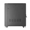 19 colių stelažinė spinta LANBERG 22U 600x1000 mm, juoda, stiklinės priekinės ir galinės durelės