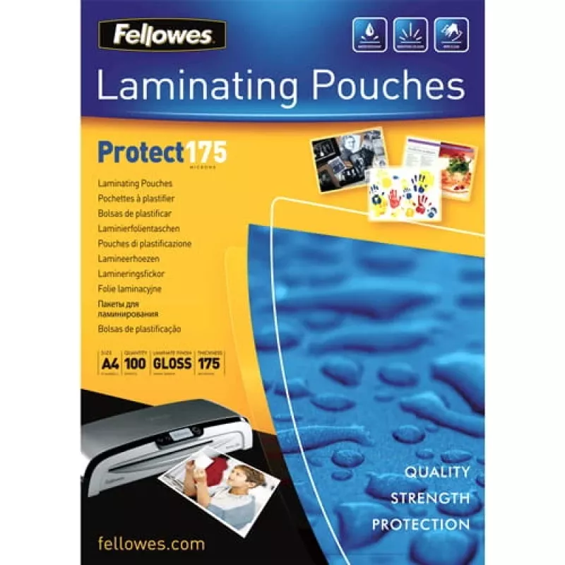 Laminavimo maišeliai blizgūs A4 175 mikronų 100 vnt. 5308703 FELLOWES