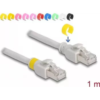 Tinklo kabelis DeLOCK RJ45 Cat.6A S/FTP 1m Pilka