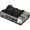 JOY-IT RPI CASE ALU07F - Korpusas Raspberry Pi 4, Aliuminis, Ventiliatorius, Juodas (RB-ALUCASEP4+07FAN)