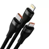 USB kabelis Baseus CASS030101 1,2 m USB A/USB C į USB C/Micro-USB B/Lightning juodas