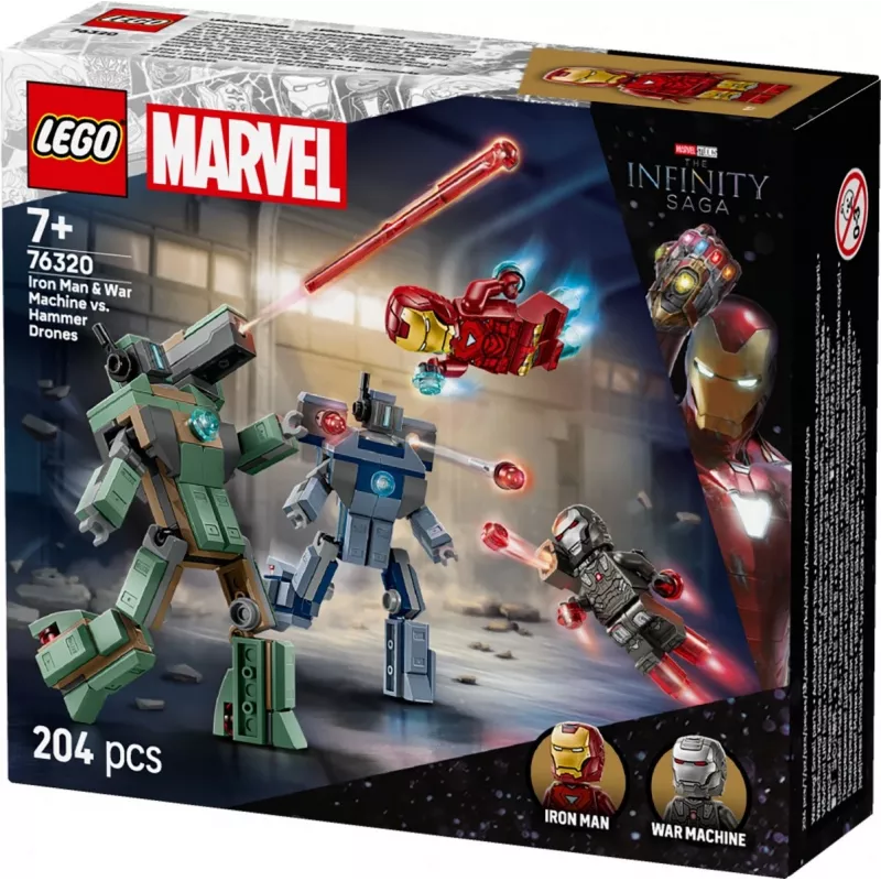 Konstrukcinis žaislas LEGO Marvel Super Heroes Geležinis žmogus ir Kariauninkas 76320, 204 detalės, 2 minifigūrėlės, 100 mm aukštis
