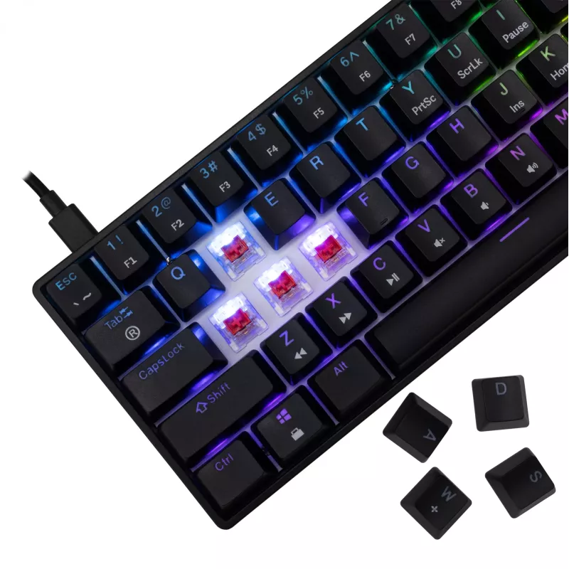 Mechaninė žaidimų klaviatūra White Shark Shinobi-2 su Red jungikliais, juoda, US išdėstymas