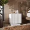 Naktinis stalelis Cama 2 vnt LIVERTI 45x42x47 cm baltas MDF/medžio drožlių plokštė