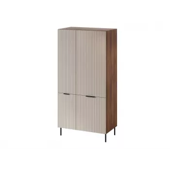 Spinta Cama Meble ALMERA Cama 5 90x52x185 cm, riešutmedžio rėmas, kashmyro durys, 6 lentynos