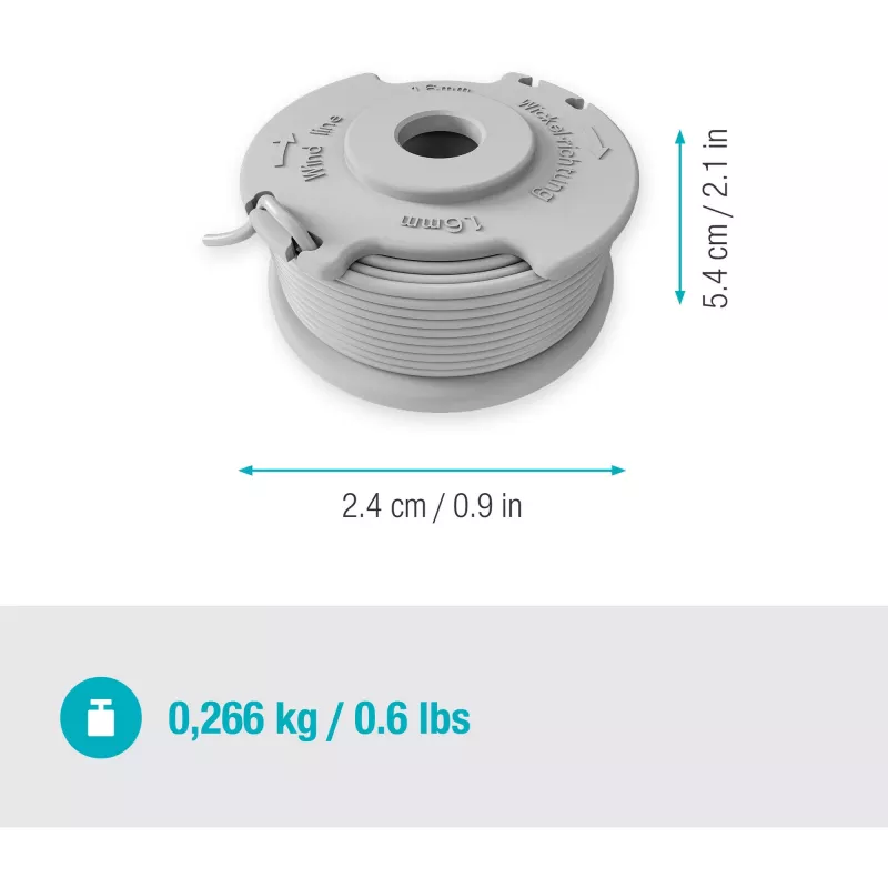 Ritė su žvejybine linija Gardena 5412-20 pilka ABS nailonas 1 vnt.