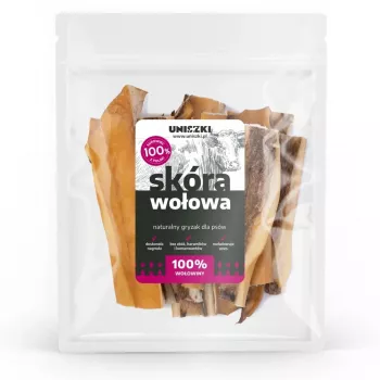 UNISZKI Beef Skin 100 g – natūralūs jautienos odos kramtukai šunims