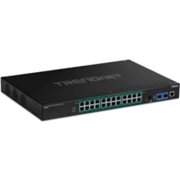 TRENDnet TI-RP262I - Pramoninis valdomas jungiklis - 24 x 10/100/1000 (PoE+) + 2 x SFP - montuojamas į stelažą