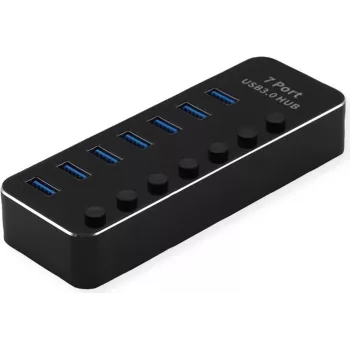 ROLINE USB3.2 Gen1 šakotuvas, 7x A, atskirai perjungiami prievadai (14.02.5057)