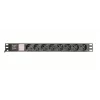 Maitinimo paskirstymo įrenginys GEMBIRD EG-PDU-014-C14, 8 AC lizdai, C14 įvadas, 3 m kabelis, 1U, 3680 W, 10 A, aliuminis, juodas