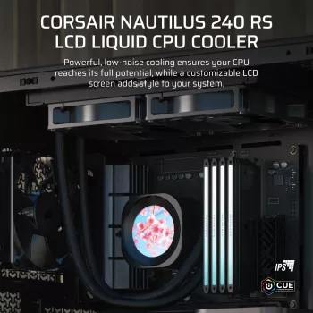 Vandens aušintuvas „Corsair Nautilus 240 RS LCD“ 12 cm Juodas