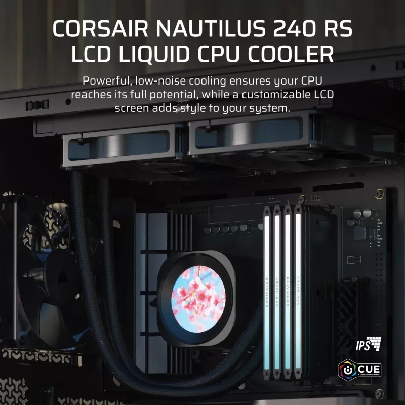 Vandens aušintuvas „Corsair Nautilus 240 RS LCD“ 12 cm Juodas