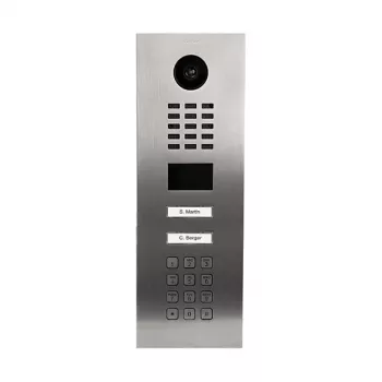 Vaizdo domofonas DoorBird D2102KV – nerūdijančio plieno lauko blokas, IP65, judesio daviklis 10 m, IR šviesos diodas, PoE (IEEE 802.3af), 10/100 Mbit/s, 131×383×49,6 mm