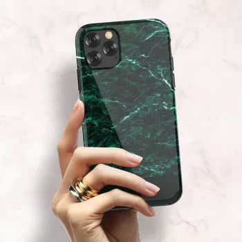 Apsauginis dėklas telefonui Devia Marble serija, skirtas iPhone 11 Pro Max, žalias, plonas, kietas korpusas
