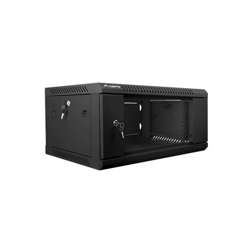 Sieninis tinklo stovas LANBERG WF01-6404-10B 4U 19 colių 600×450×285 mm IP20 juodas, 60 kg talpa