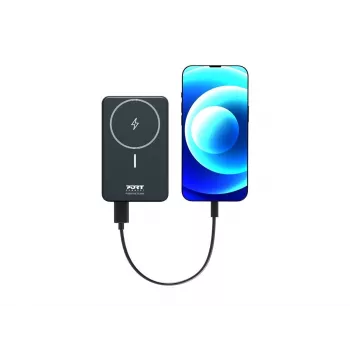 Power Bank Port Designs 907005 10000 mAh belaidžiu įkrovimu juoda