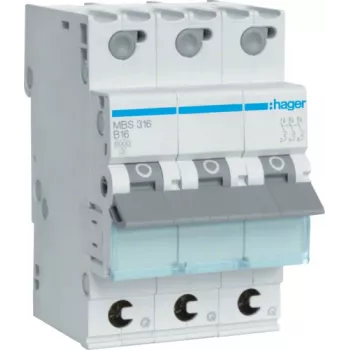 Hager MBS316 B tipo 3P 3 modulių automatinis jungiklis