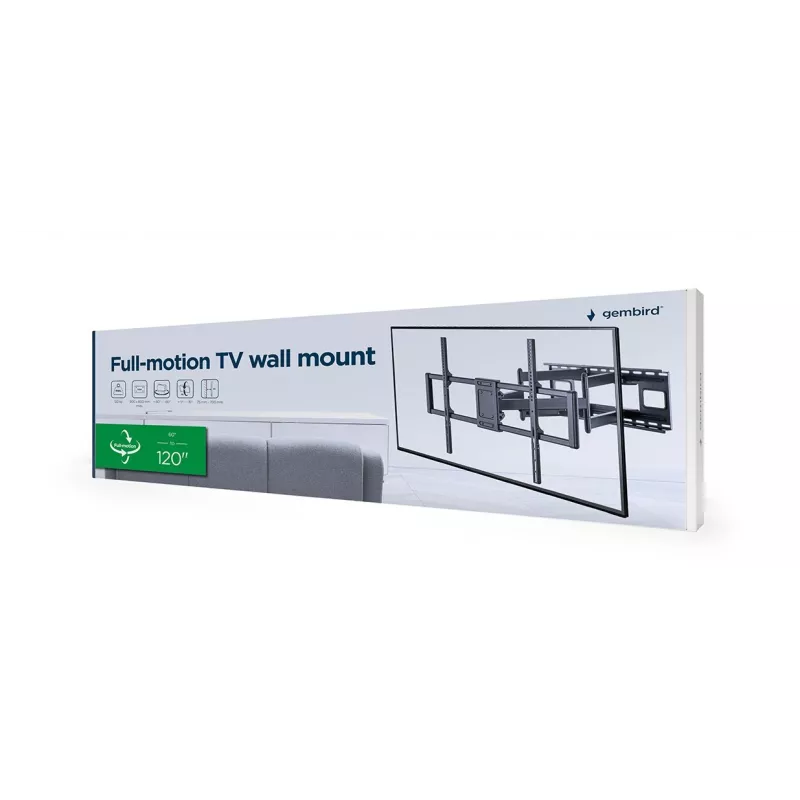 Gembird WM-120 tv laikiklis 3.05 m (120) juodas