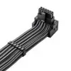 CableMod C-Series Pro kabelis, B variantas, 90 laipsnių, 16 kontaktų į 4x 8 kontaktų PCIe, anglies spalvos