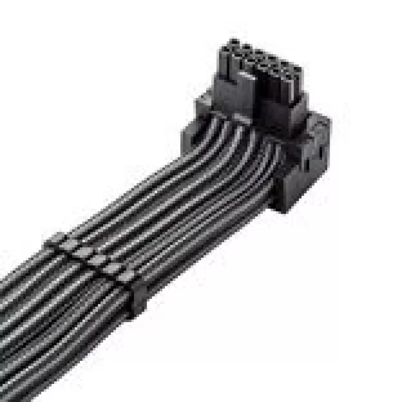 CableMod C-Series Pro kabelis, B variantas, 90 laipsnių, 16 kontaktų į 4x 8 kontaktų PCIe, anglies spalvos