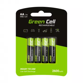 Įkraunama baterija Green Cell GR01 AA NiMH 1,2 V 2600 mAh, 4 vnt., žalia