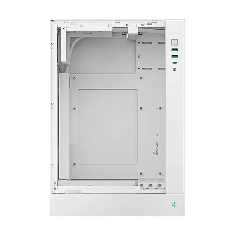 Korpusas DeepCool CH170 PLUS WH Midi Tower baltas, grūdintas stiklas, micro ATX/mini-ITX