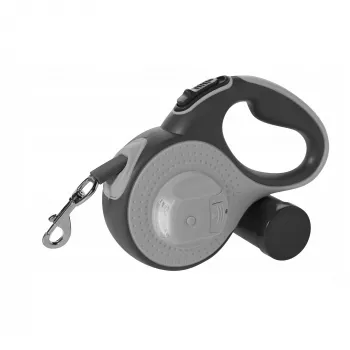 Automatinis pavadėlis su LED ir maišelių dozatoriumi Dogness Pupilplanet YL124180-81, 5 m