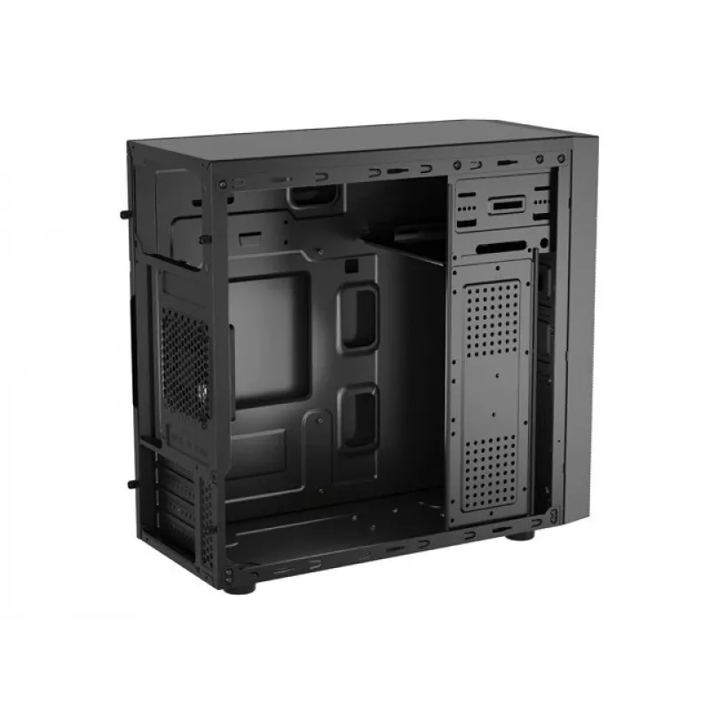 Korpusas NATEC Helix Mini Tower juodas – Micro-ATX/Mini-ITX, 3x3,5 col. + 5x2,5 col., 33 cm GPU, USB-C/USB-A